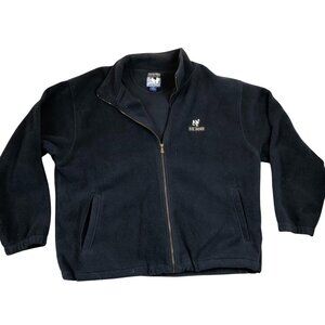 Big Dogs Mens Polar Dogs Fleece Jacket Size 1X Black Full Zip Mock Neck Winter